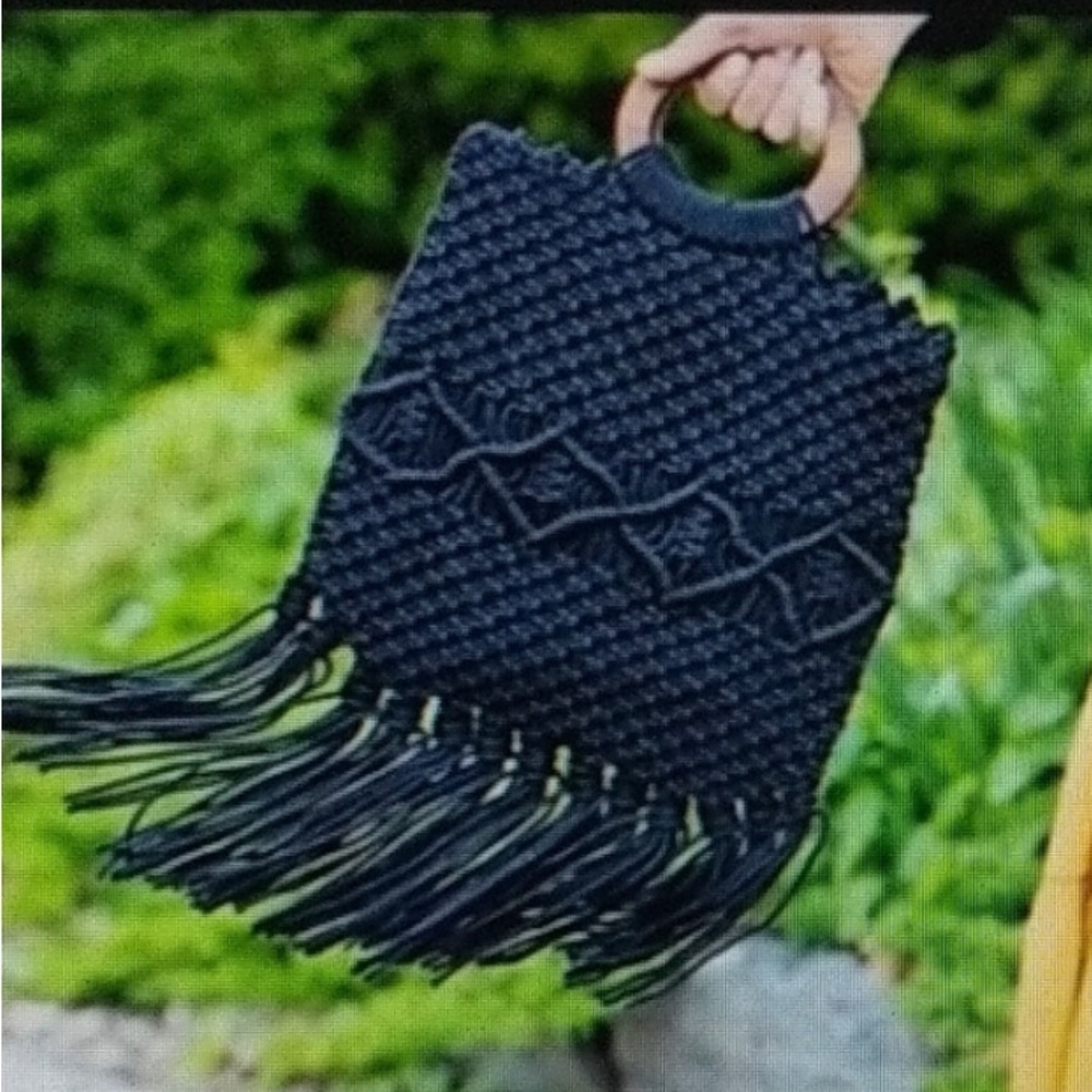 Danielle Nicole Fringe Hippie Boho Crochet Satchel - image 1